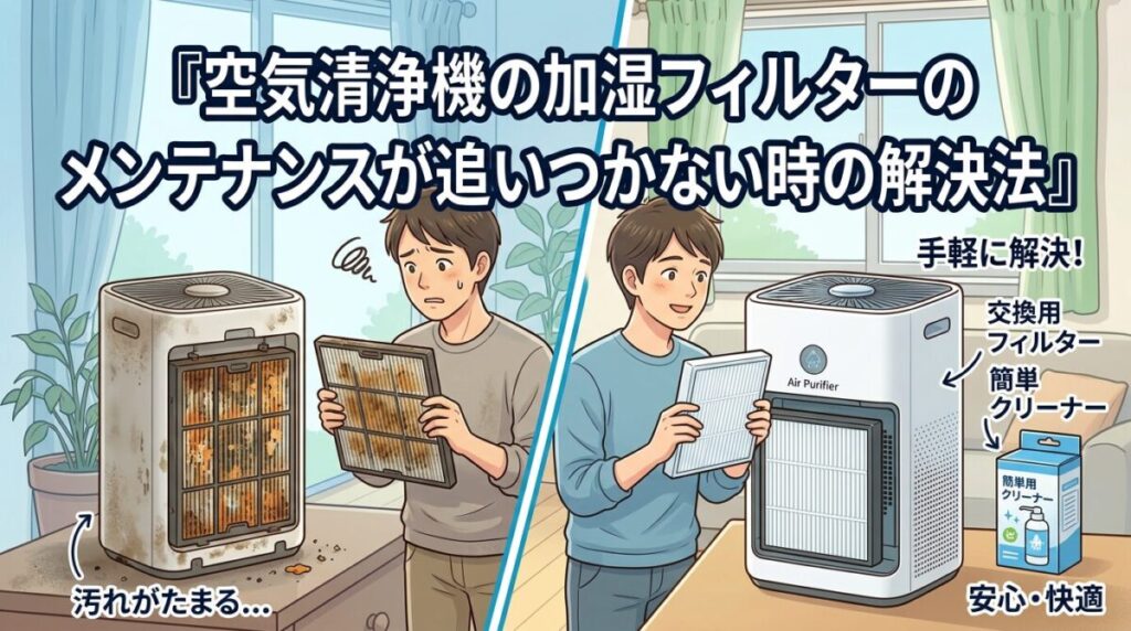 空気清浄機の加湿フィルターのメンテナンス