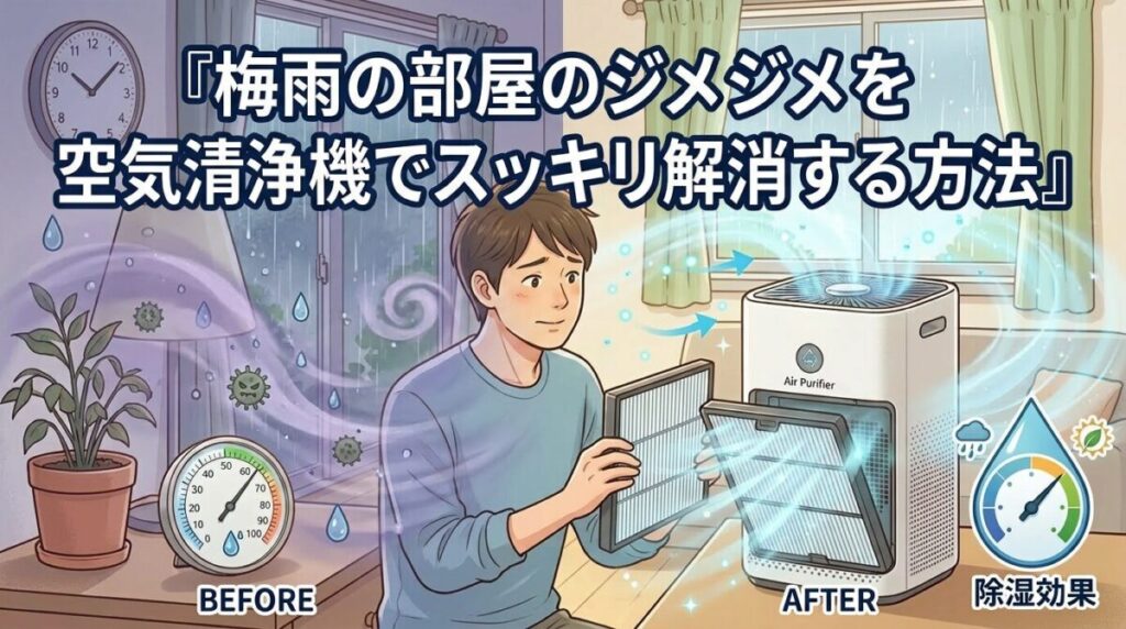 梅雨の部屋のジメジメを空気清浄機でスッキリ解消する方法