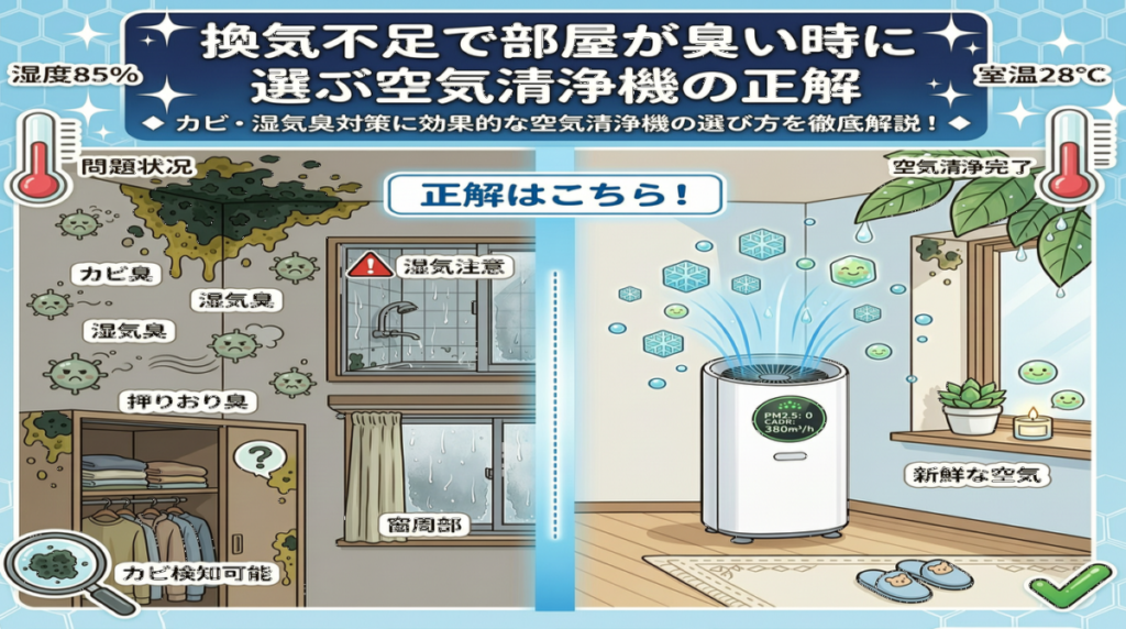 換気不足で部屋が臭い時に選ぶ空気清浄機の正解