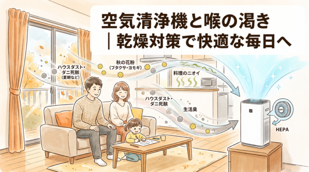 空気清浄機と喉の渇き｜乾燥対策で快適な毎日へ